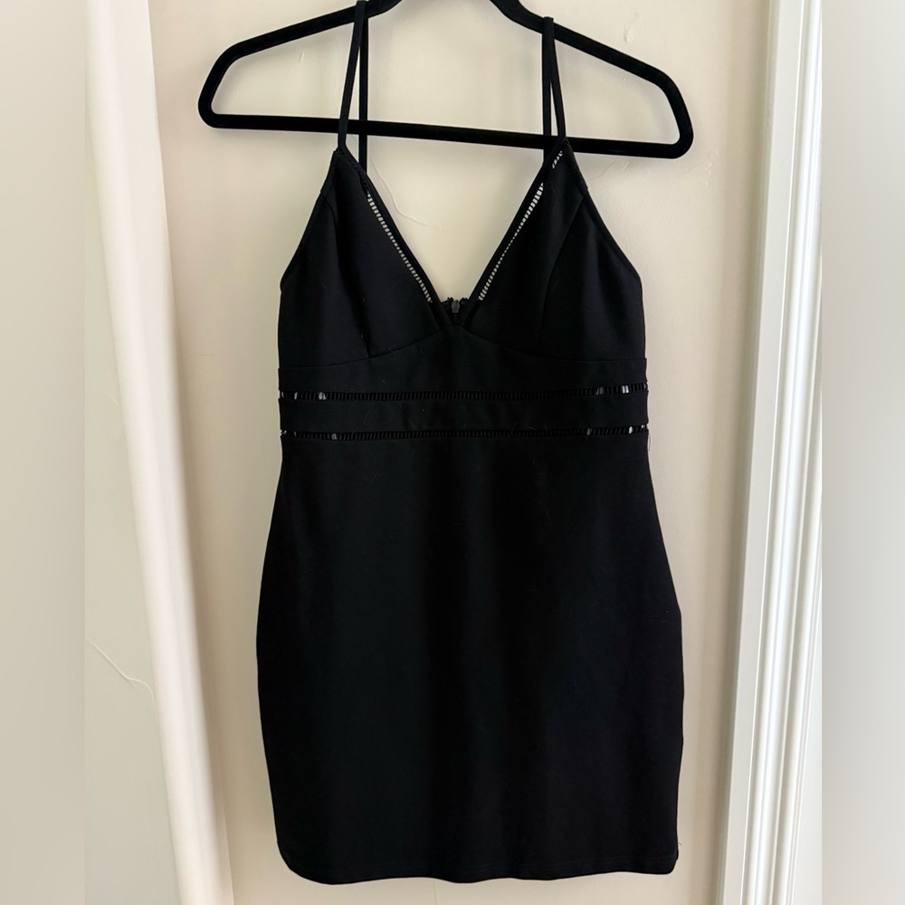 Lulu’s black mini dress with cutouts size m